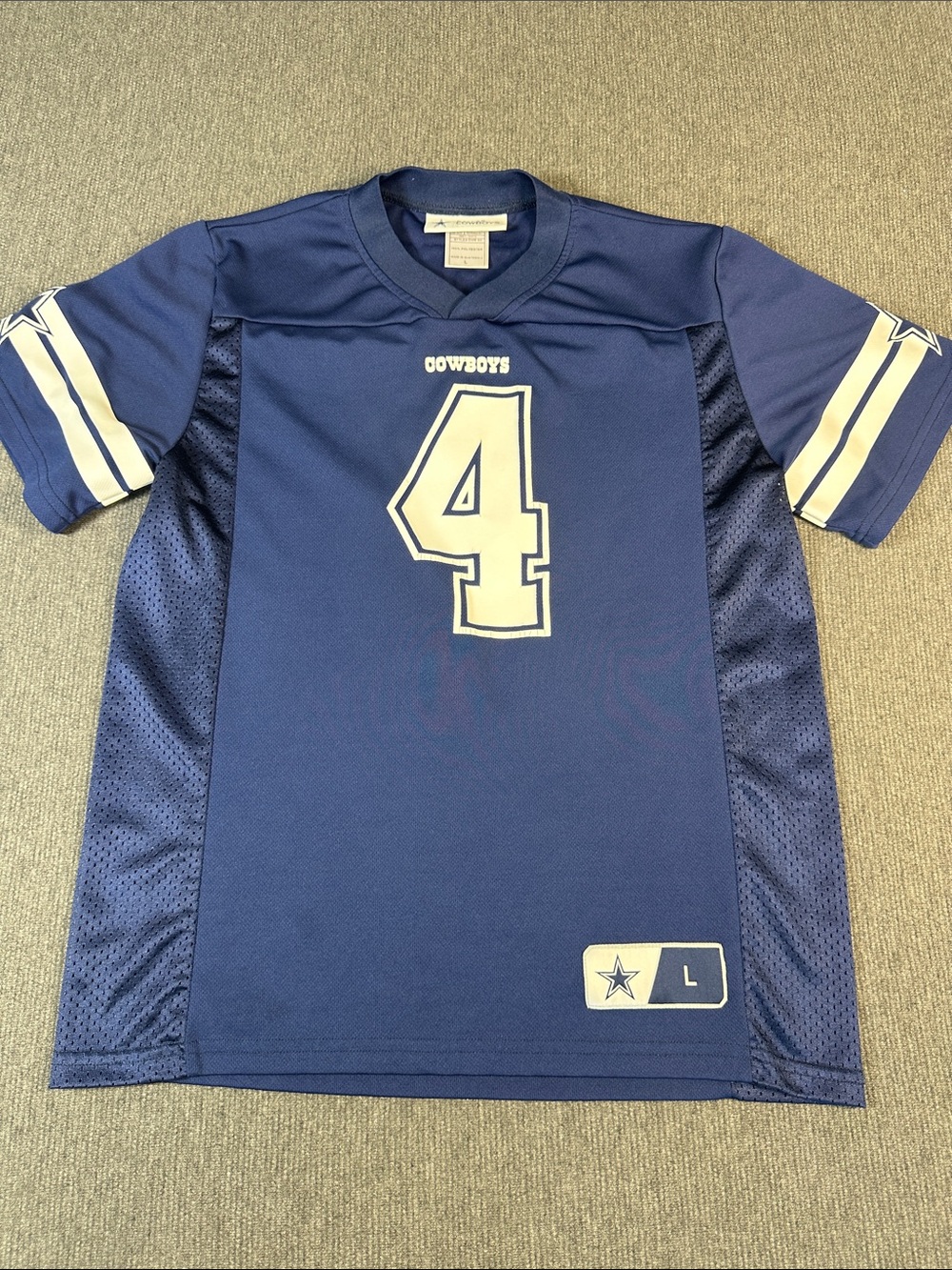 Dallas Cowboys Authentic NFL Dak Prescott Football Official Jersey 4 Youth Large